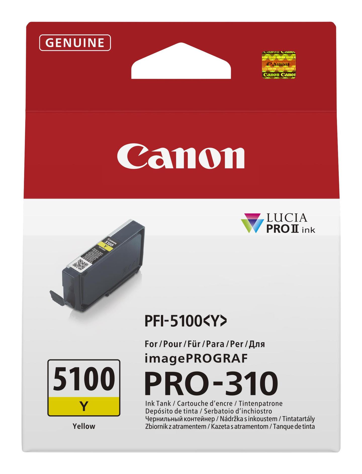 INK Canon PFI-5100Y / 6955C001 / 14.4 ml / 500 faqe – Verdhë - 2