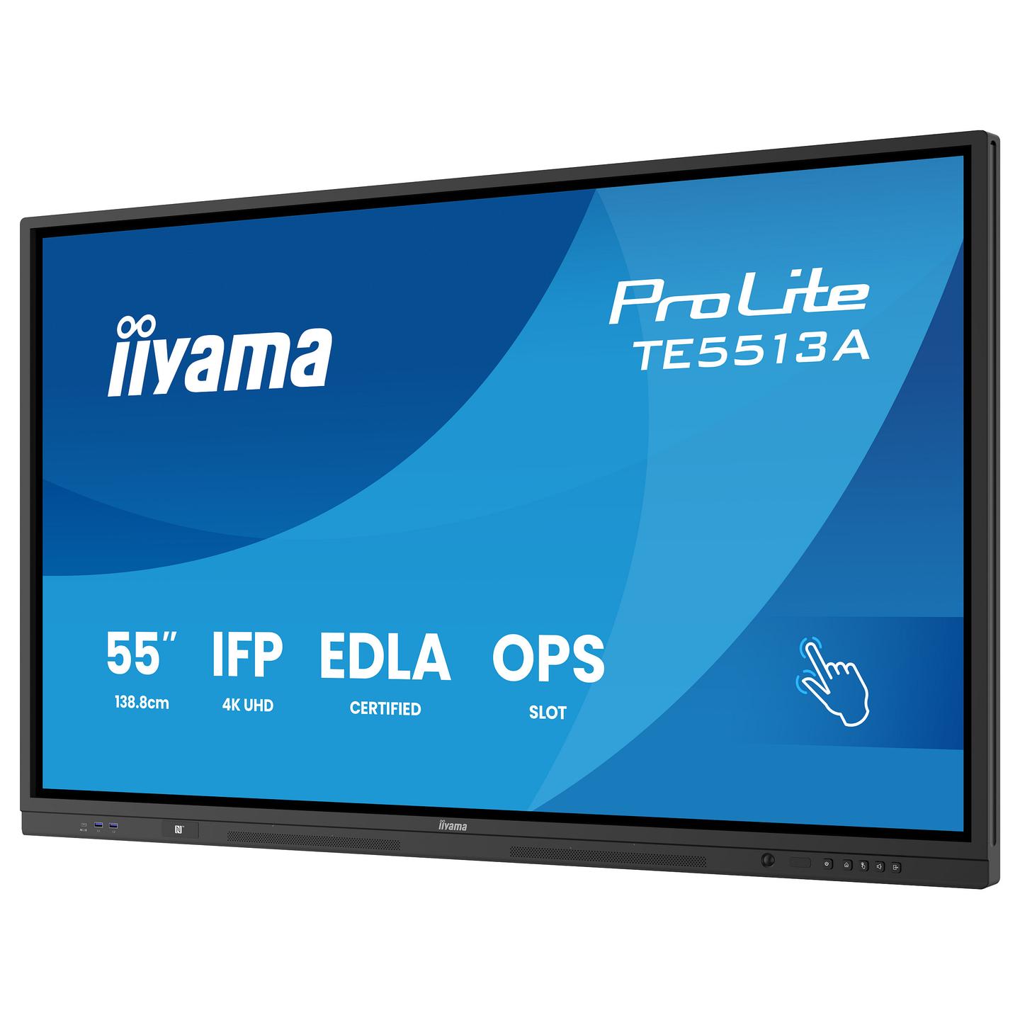 Interaktiv (Smart Board) iiyama ProLite TE5513A-B3AG, 54.6", 4K UHD, IPS, PureTouch-IR+, Wi-Fi 6E, 2xHDMI, DisplayPort, USB-C, NFC - Zezë - 5