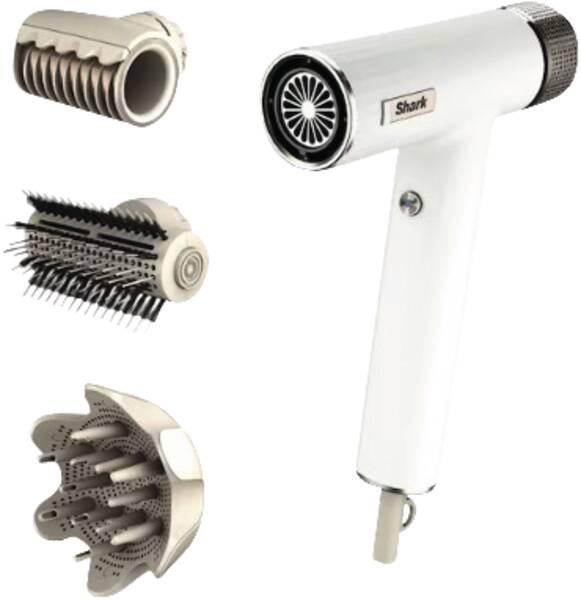 Tharëse për flokë Shark SpeedStyle / HD334EU / 1700W / IQ Styling / RapidGloss Finisher / Styling Brush / Diffuser – Bardhë