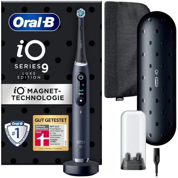 Furçë dhëmbësh elektrike Oral-B iO Series 9 / 7 Modalitete / 3D Tracking me AI / Smart Pressure Sensor / OLED Display / Bluetooth – Zezë