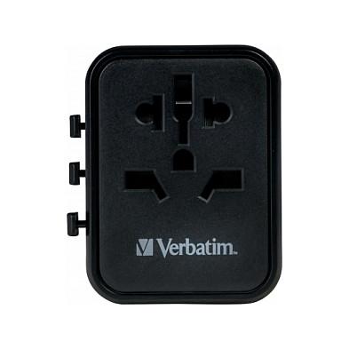 Adapter Verbatim 49544, Universal Udhëtimi, USB-C PD 20W, USB-A QC 3.0 18W, 100–250V - Zezë - 4