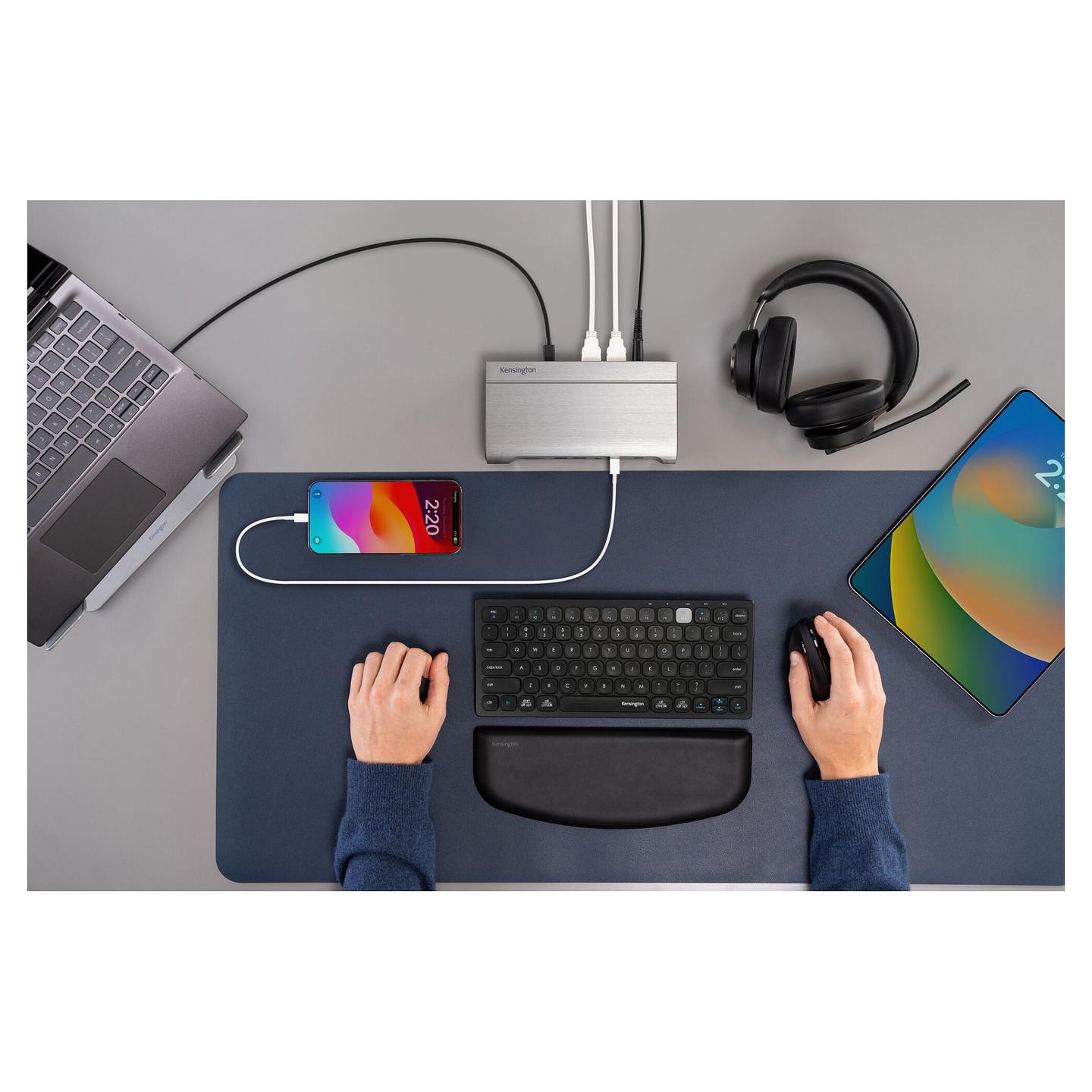 Kufje pa kabllo Kensington H3000 / Bluetooth 5.2 / Over-Ear / 40mm / Mikrofon / Noise Cancelling - Zezë - 90
