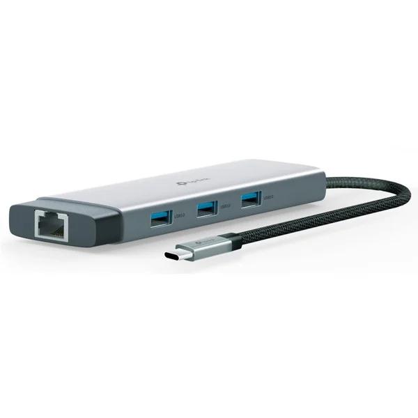 Hub USB-C TP-Link UH9120C, 9-në-1, HDMI 4K 60Hz, 3x USB-A 5Gbps, USB-C 5Gbps, Gigabit Ethernet, SD/microSD, Power Delivery 100W – Gri - 3