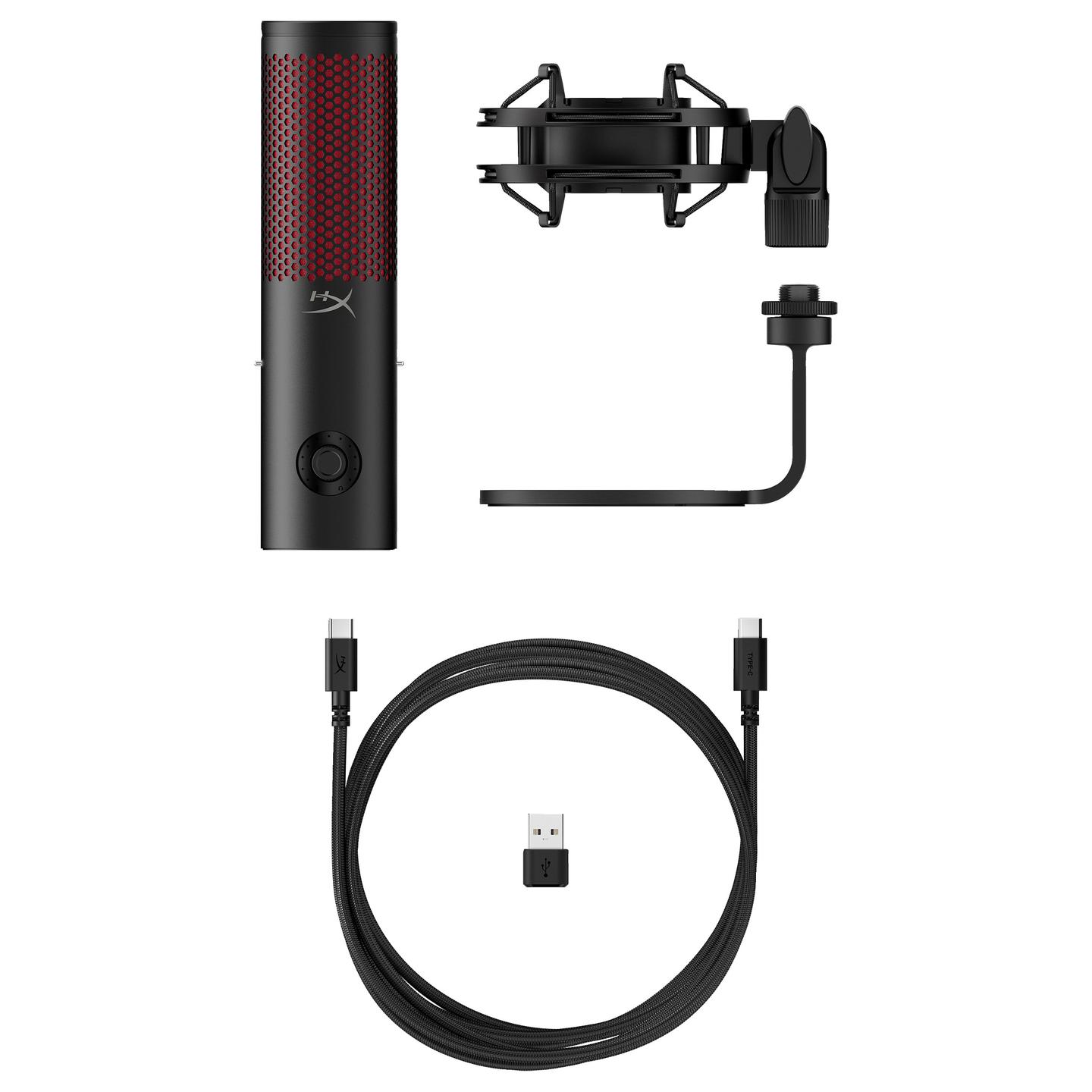 Mikrofon HyperX QuadCast 2 / USB-C / 24-bit / 96 kHz / 3 Kapsula Kondensatori 14mm / 4 Mode Regjistrimi / RGB - Zezë - 7
