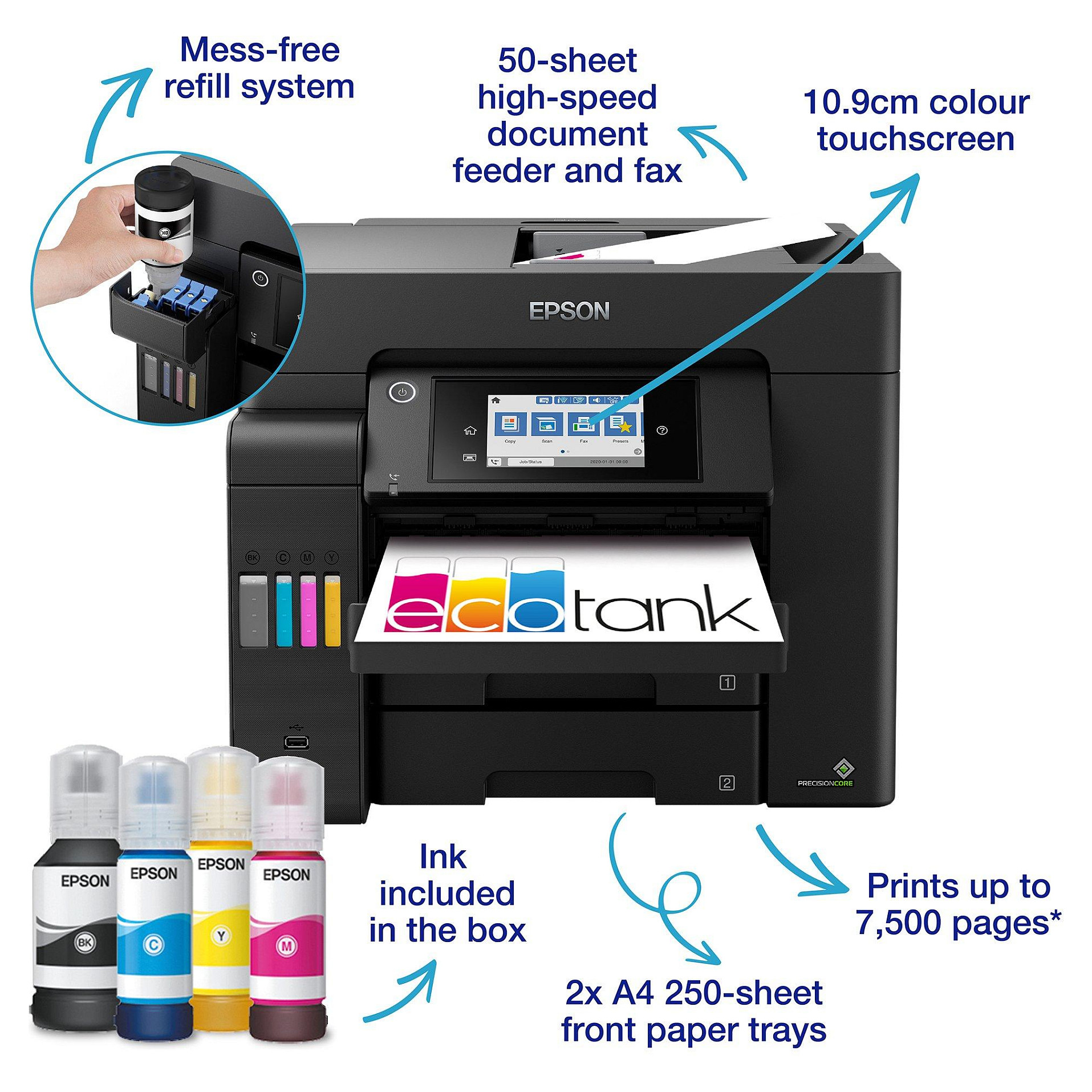 Printer Multifunksional Epson EcoTank ET-5805 A4 Color Inkjet - Zezë - 6