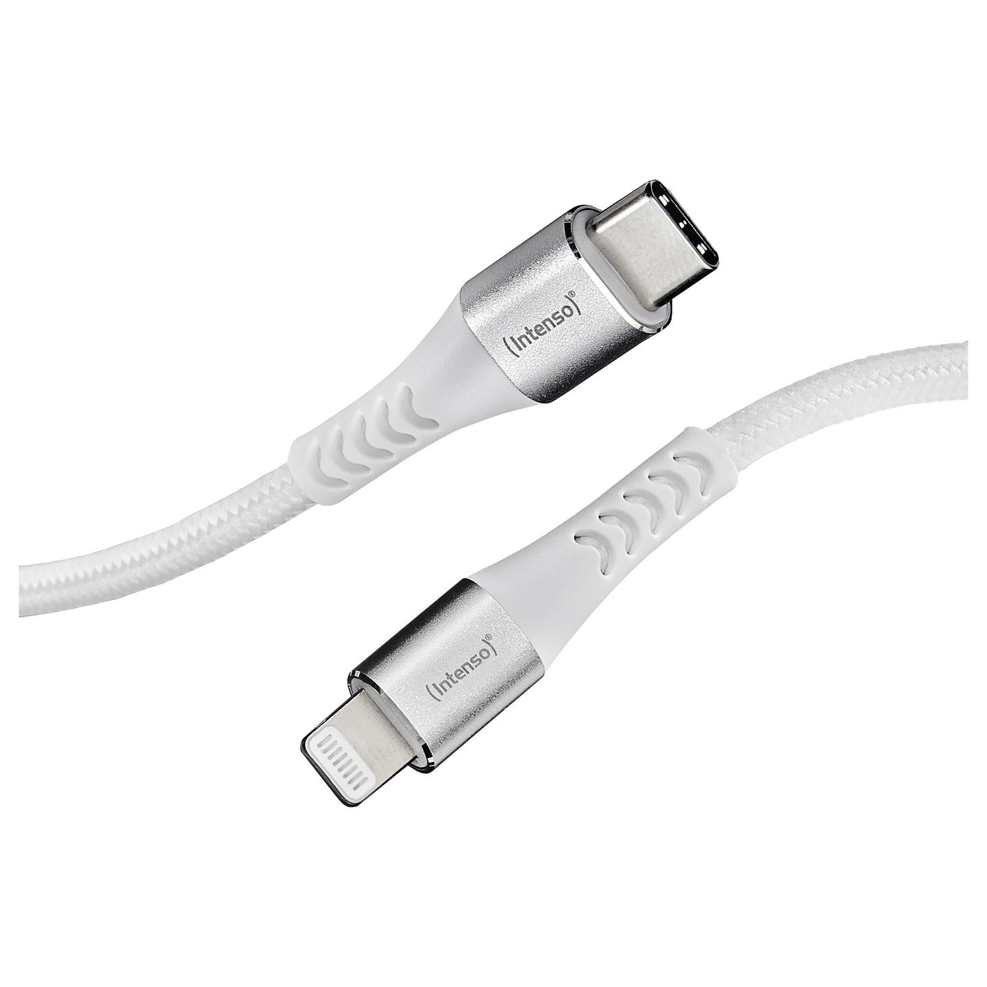 Kabllo USB Intenso C315L / USB-C në Lightning / 1.5m / 480Mbps / 60W PD - Bardhë - 1