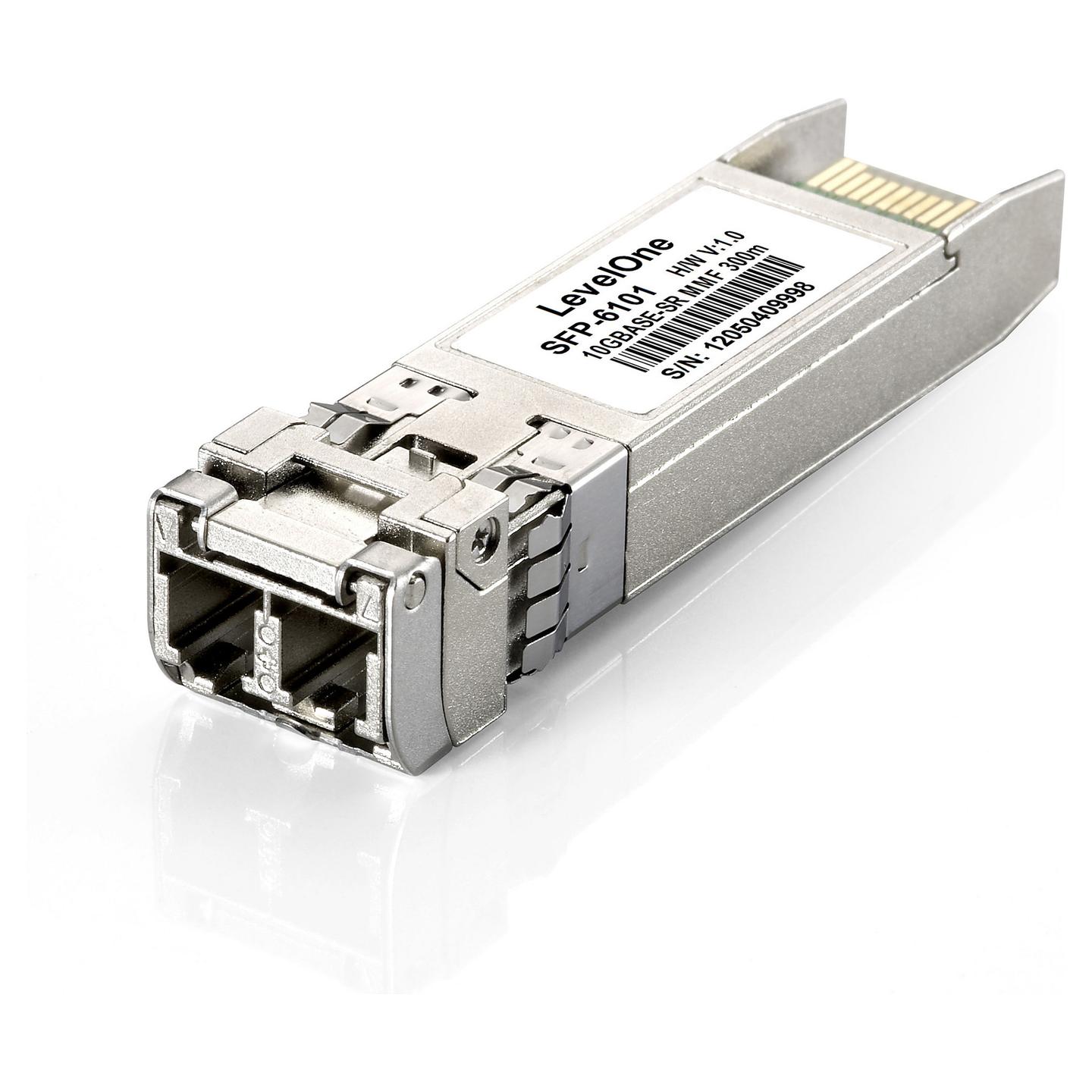 Transceiver LevelOne SFP-6101, SFP+, 10Gbps, 10GBASE-SR, Multi-Mode, LC Duplex, 850nm, deri në 300m - Argjend