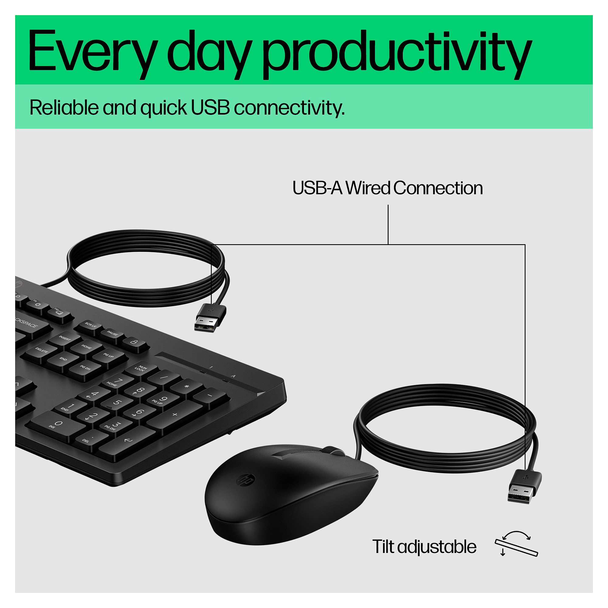 HP 225 Wired Mouse and Combo G2 keyboard - 3