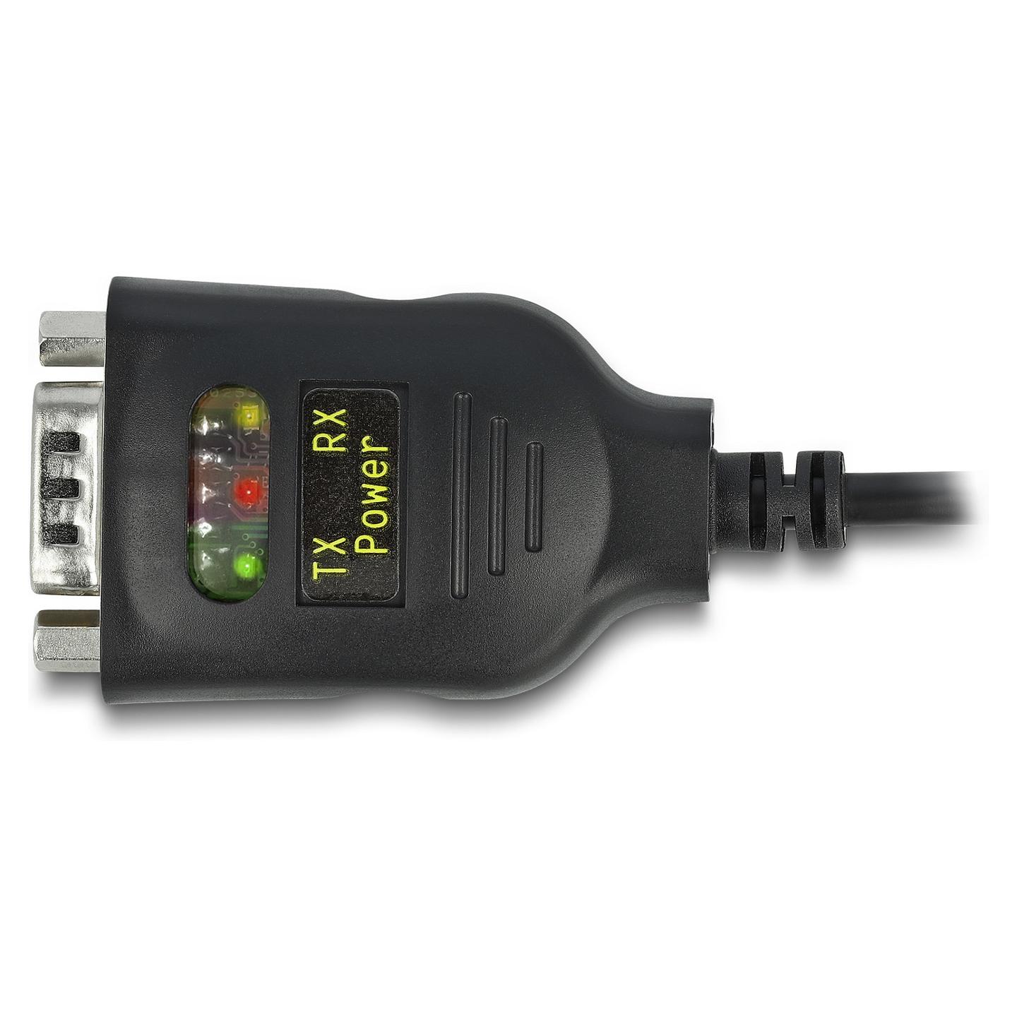 Adapter Serial DeLOCK 64154 / USB 2.0 Type-A Male në RS-232 D-Sub 9-pin Male / FTDI FT231XS / Izolim galvanik 2.5 kV / 2 m - Zezë - 3