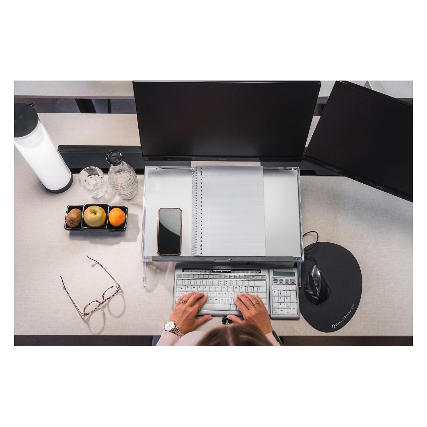 Mbajtëse Dokumentesh BakkerElkhuizen FlexDesk 640 ComfortRead / 515x380mm / 5kg / 3 Nivele - Transparente - 3