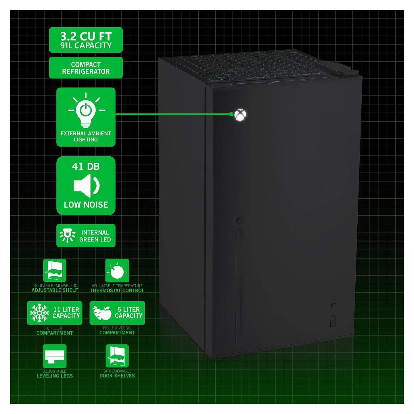 Frigorifer Ukonic Xbox / 18291 / 91 L / Ngrirës 11 L / LED / 41 dB / I pavarur – Zezë - 6