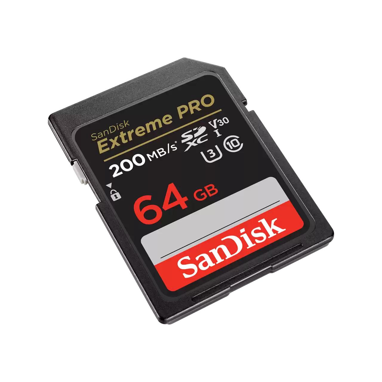 Kartë Memorie SanDisk Extreme PRO / 64GB / SDXC / UHS-I / U3 / V30 / 200MB/s – Zezë - 2