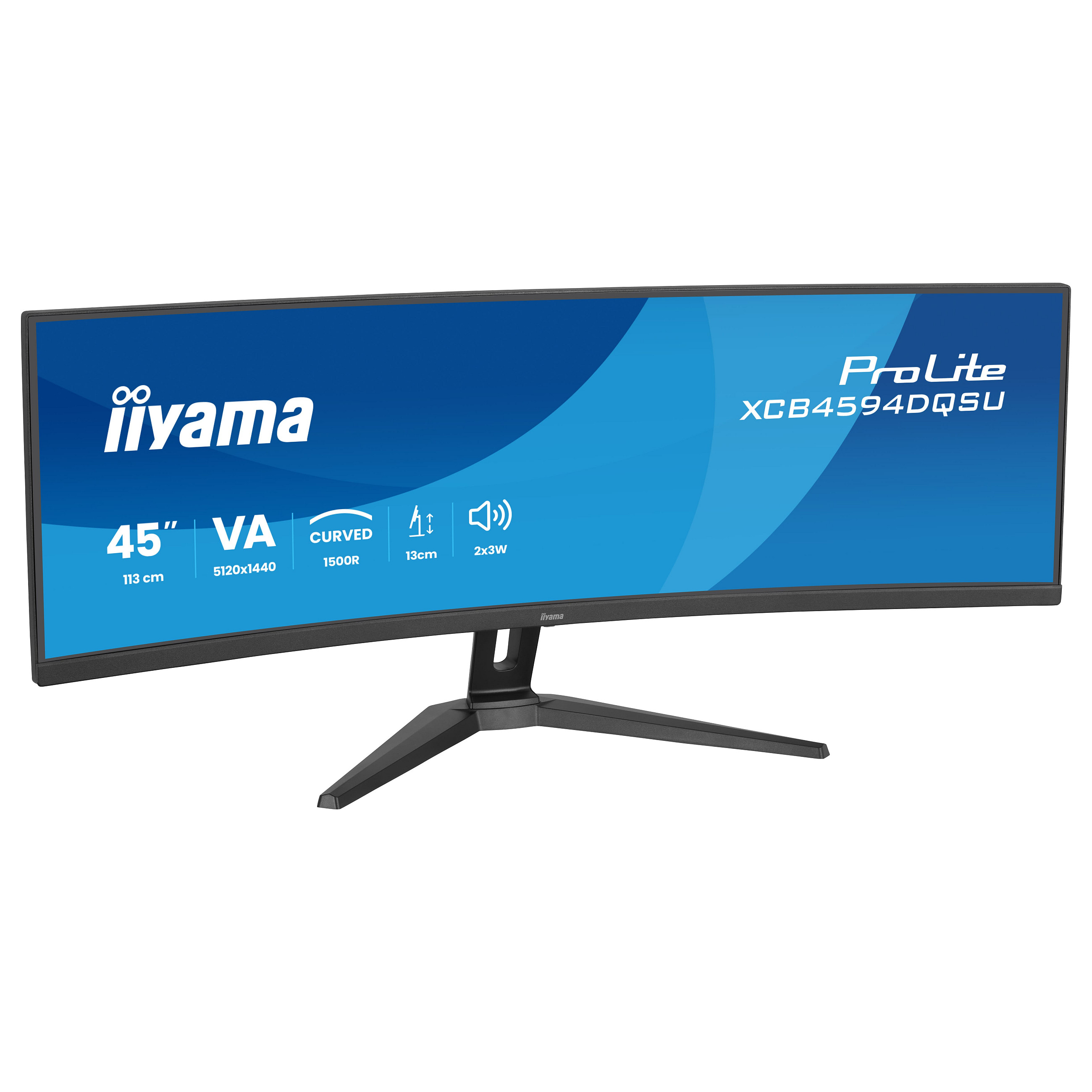 Monitor iiyama ProLite XCB4594DQSU-B1 / 44.5' / Dual QHD VA LED Curved / 75Hz / 2ms / HDMI+DP - Zezë - 3