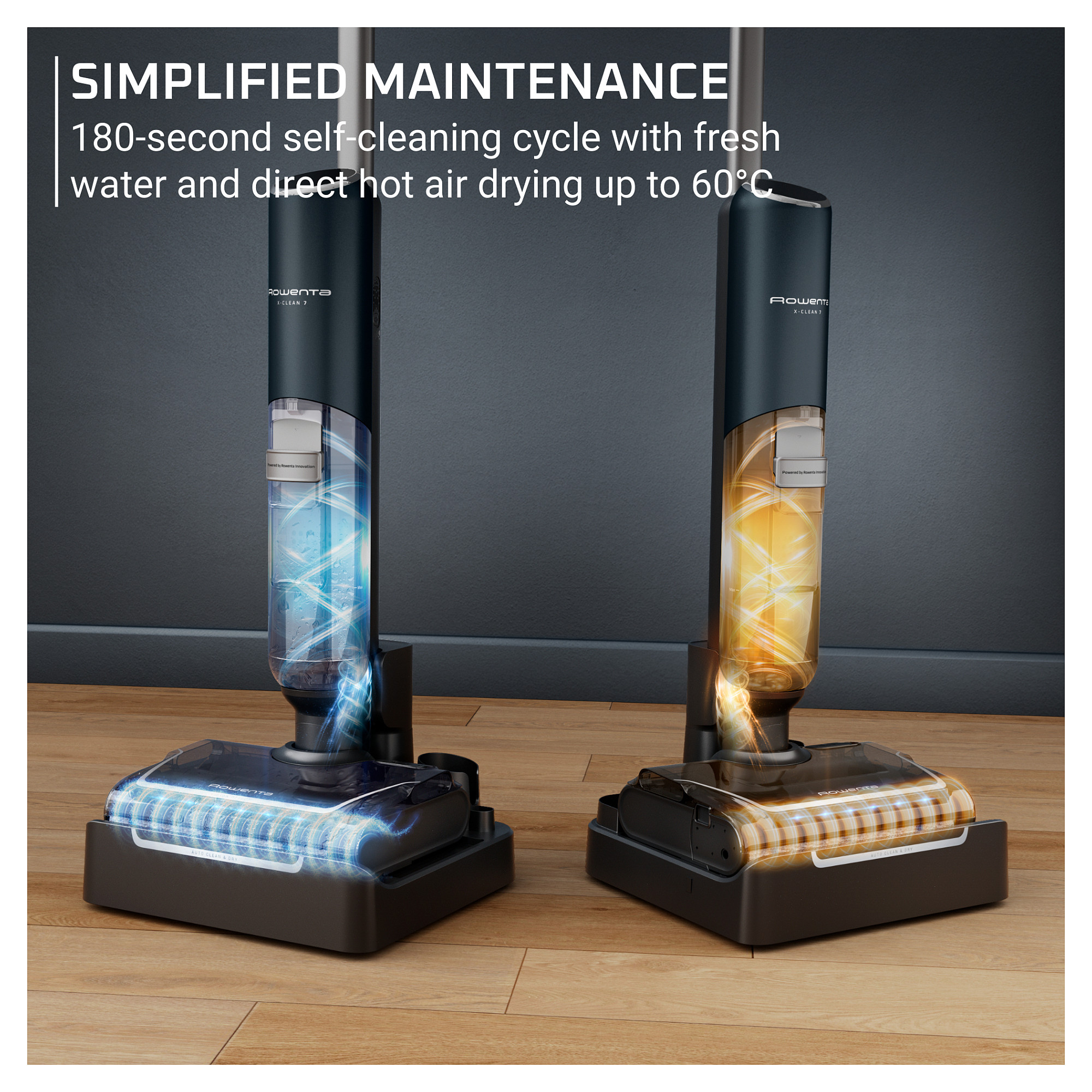 Fshesë Robotike Rowenta X-Clean 7 (wet & dry vacuum robot) - Blu e errët / Krom - 7