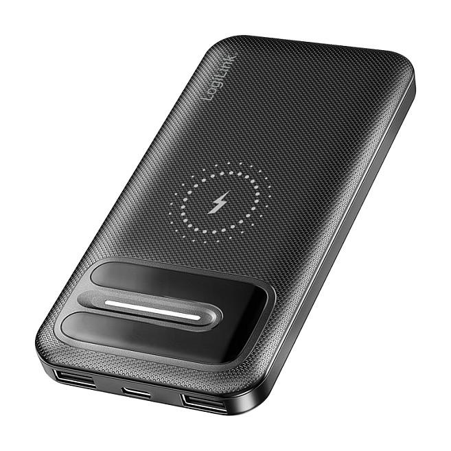 PowerBank LogiLink PA0343RF / 10000mAh / 2x USB-A / USB-C / Wireless 5W / Magnet - Zezë