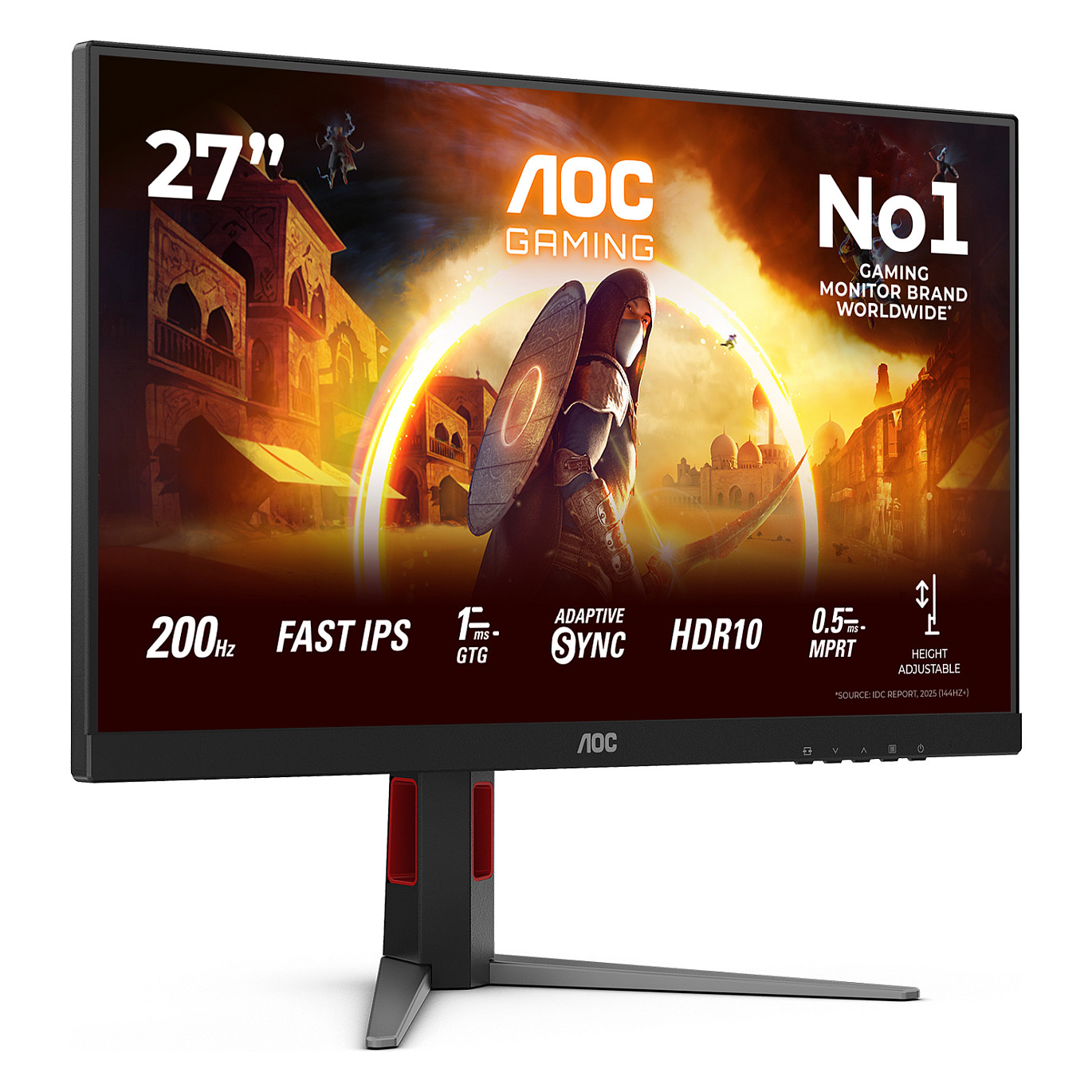 Monitor Gaming AOC 27G4HA / 27"/ Full HD Fast IPS / W-LED / 200Hz / 1ms / HDMI + DisplayPort - Zezë/Kuqe - 18