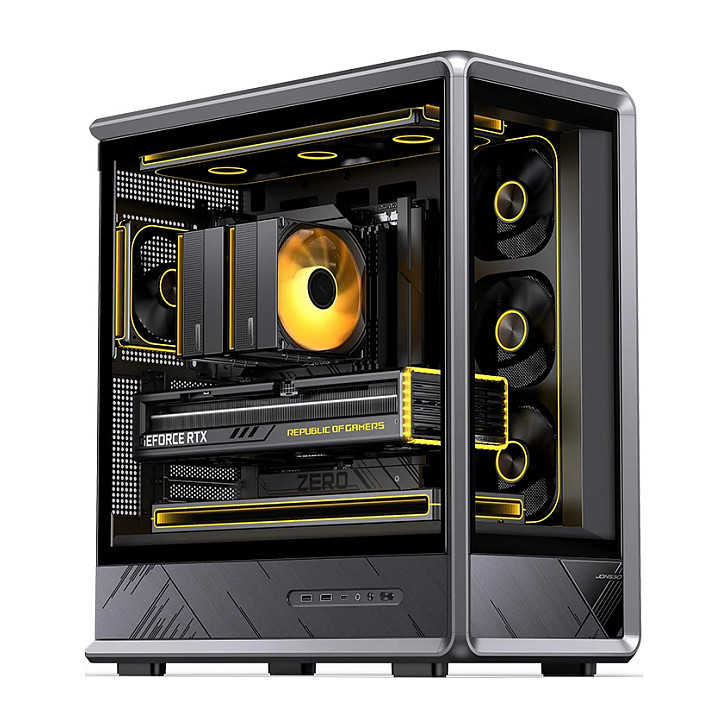 Kasë PC Jonsbo D401 / Midi Tower / ATX / Tempered Glass - Zezë - 2