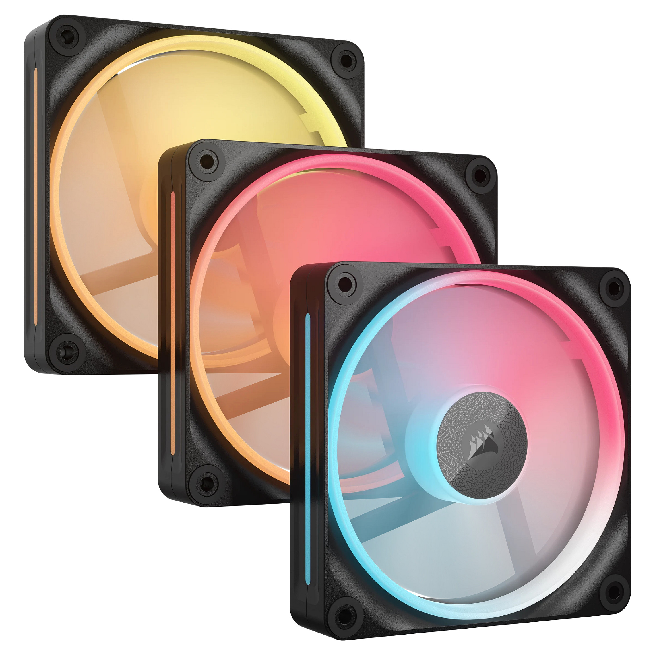 Ftohës për Kasë Corsair RS120-R ARGB / 120mm / 400-2400 RPM / ARGB / PWM / 3-Pack – Zezë