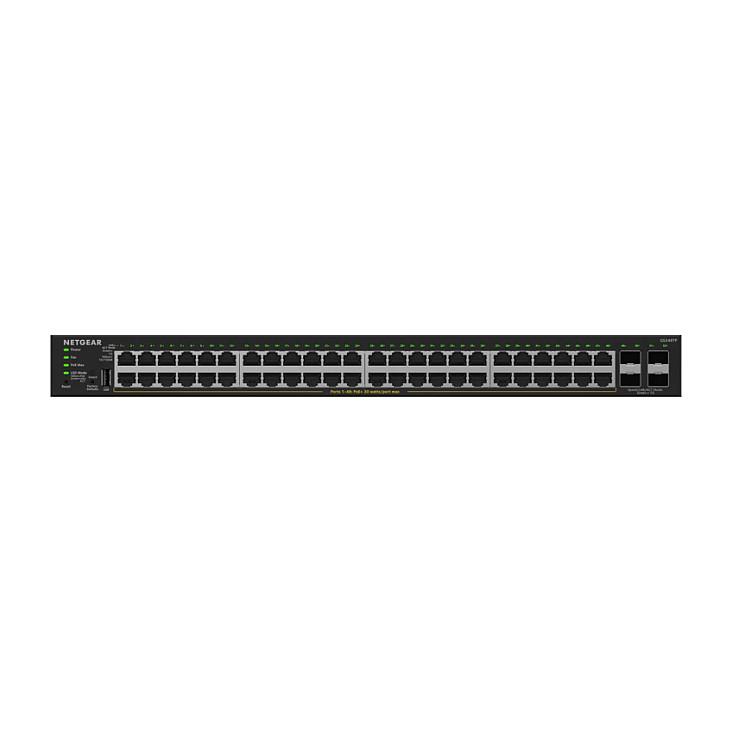 Switch NETGEAR GS348TPv2, 48x Gigabit Ethernet RJ45 PoE+, 4x Gigabit SFP, PoE 380W, 104Gbps, Layer 2/3 Lite, Rack 1U - Zezë - 2
