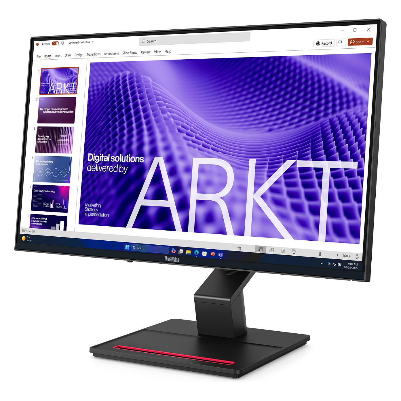Monitor Lenovo ThinkVision T24D-4t, 23.8", FHD IPS Touch, 120Hz, 4ms, HDMI+DP+USB-C - Zezë - 5