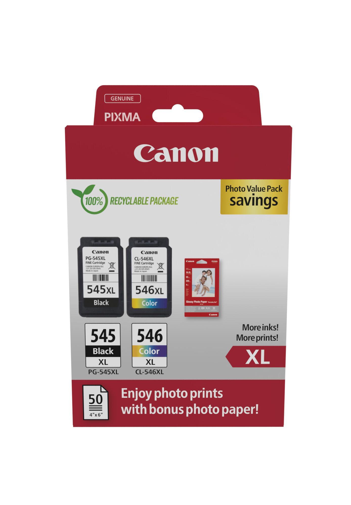 INK Canon PG-545XL / CL-546XL / 8286B011 / Multipack / 700 faqe – Zezë/Blu/Rozë/Verdhë - 1