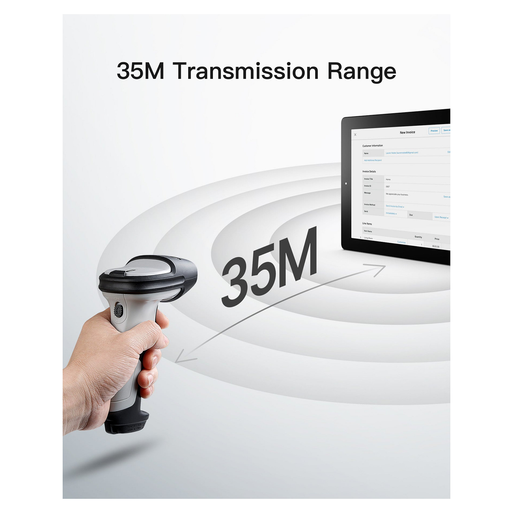 Skaner Inateck BCST-70-AI Barcode - Gri/Zezë - 8