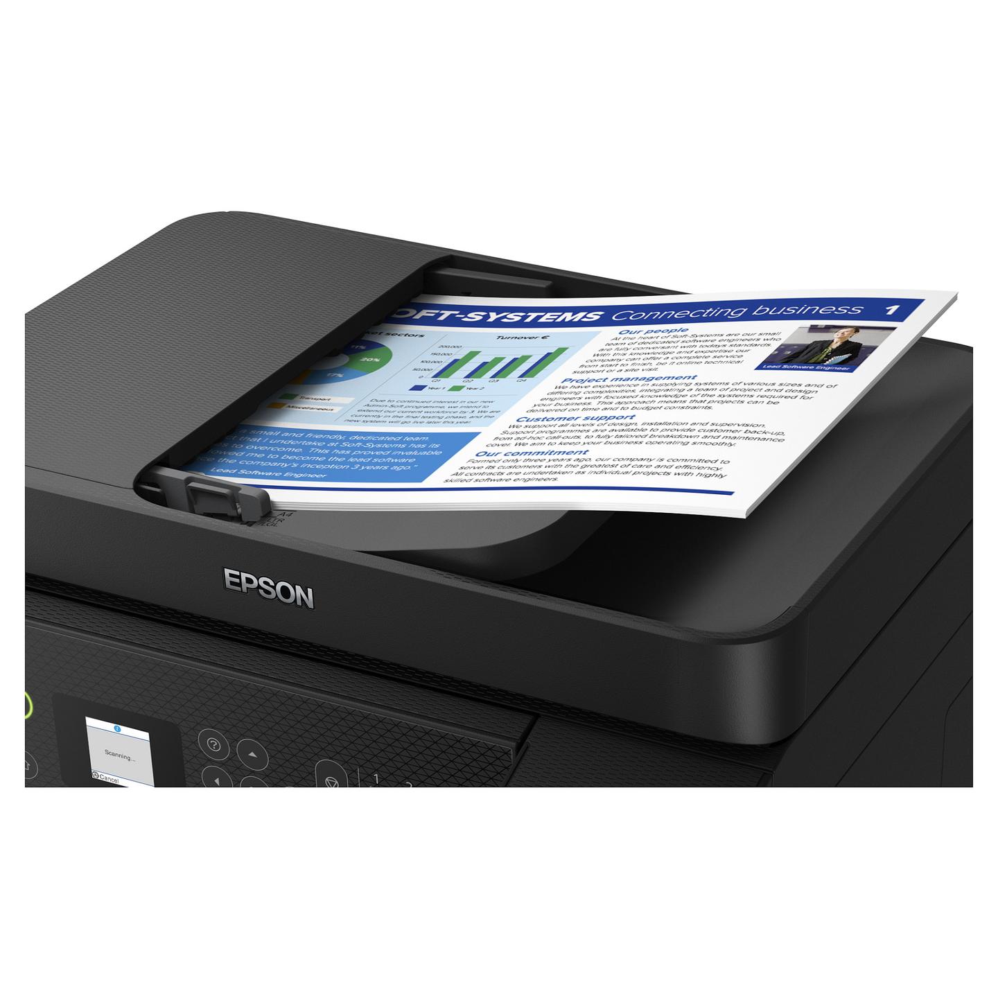 Printer Multifunksional me Ngjyra Epson EcoTank ET-4800 / A4 / Inkjet / 5760 × 1440 DPI / 15 ppm / ADF / Fax / Wi-Fi / Ethernet / USB - Zezë - 10