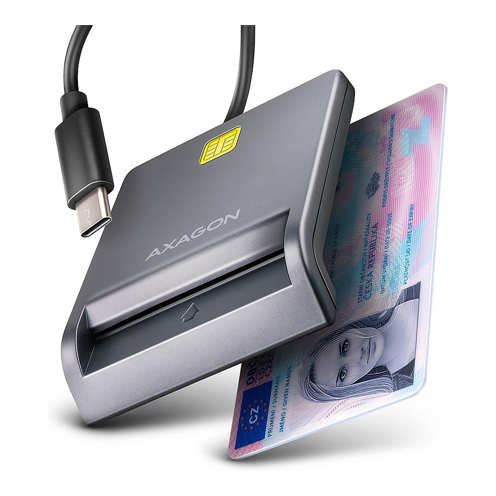 Lexues Kartash AXAGON CRE-SM3TC, Smart Card, USB-C, 1.2 m - Gri