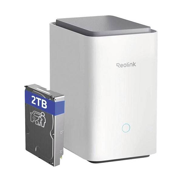 NVR Reolink Home Hub P1, 24 Kanale, 16MP, Wi-Fi 6, 2TB HDD, 1 × RJ-45, HDMI - Hiri/Bardhë