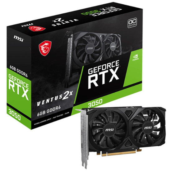 Kartelë Grafike NVIDIA GeForce RTX 3050 / 6GB GDDR6 / 96-bit / MSI VENTUS 2X E OC