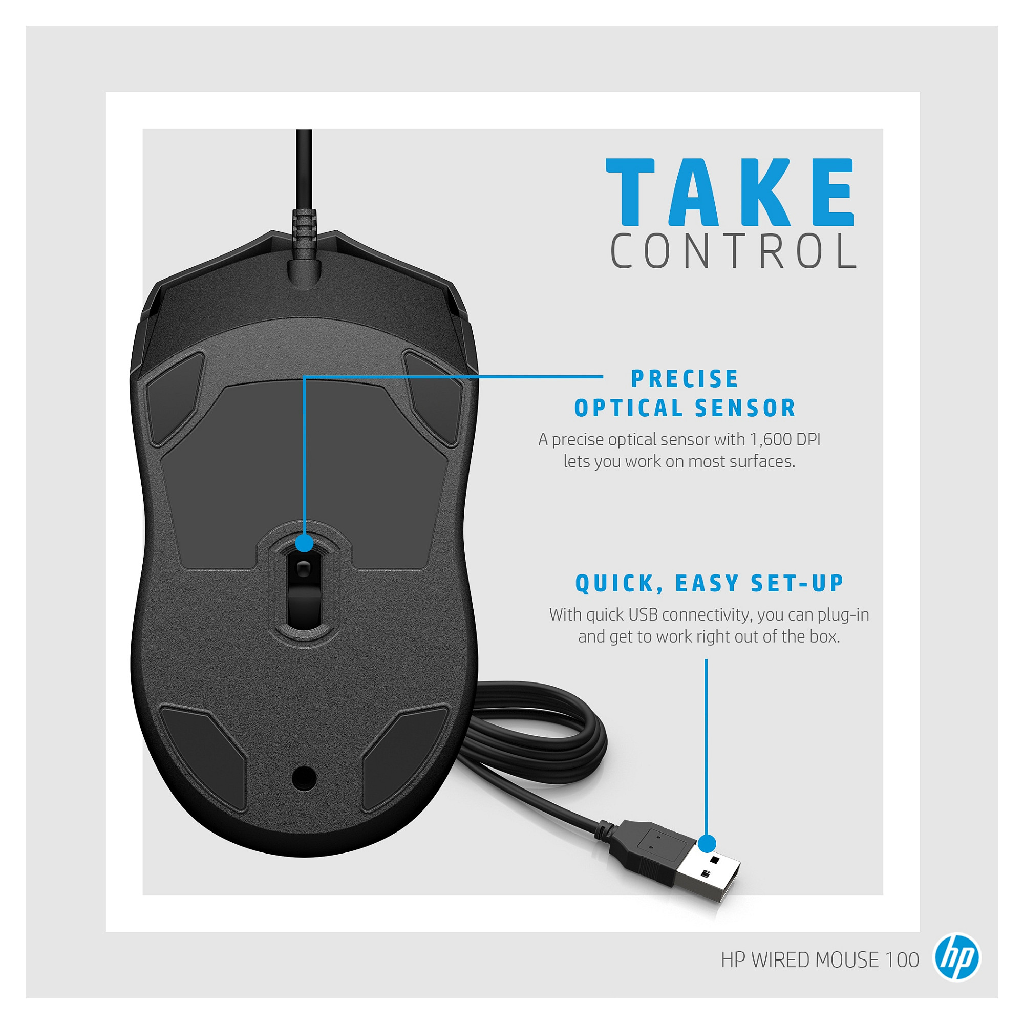 Maus me kabllo HP Wired Mouse – Zezë - 7