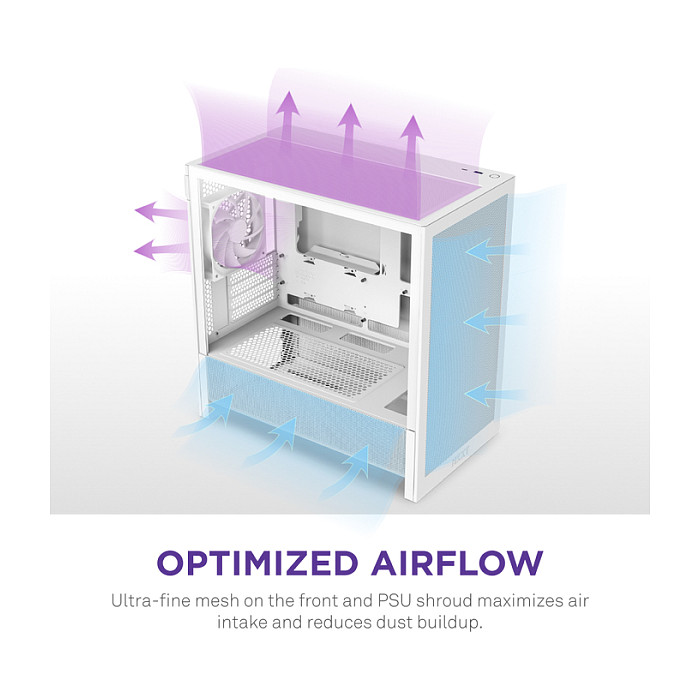 Kasë NZXT H3 Flow CC-H31FW-01 -Bardhë - 6