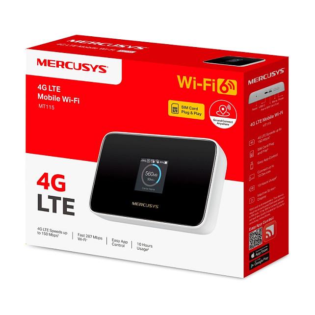 Mercusys MT115 4G LTE Cat 4 Mobile Wi-Fi 150Mbps Wi-Fi 6 287Mbps Nano SIM 2400mAh – E Zezë - 10