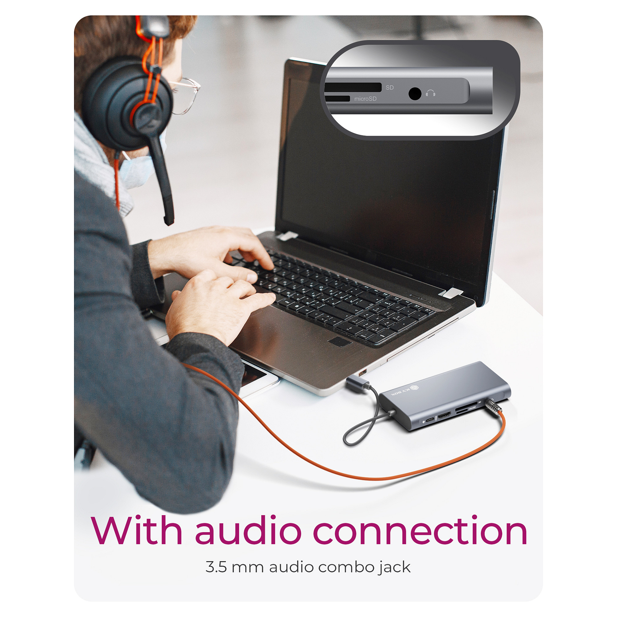 Docking Station ICY BOX IB‑DK4040‑CPD / 10‑in‑1 / PD 100W / 3xUSB-A / 1xUSB-C / 1xHDMI / 1xVGA – Zezë - 10