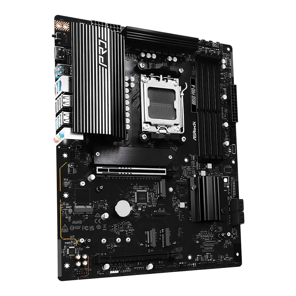 Pllakë Amë ASRock B850 Pro-A, AM5, B850, DDR5, ATX, 4× DIMM, 4× M.2, PCIe 5.0, 2.5GbE LAN-Zezë - 3
