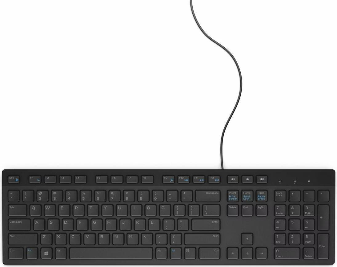 Tastierë me kabllo Dell KB216 / USB / Full-Size / QWERTY / US International - Zezë