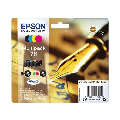 INK Epson 16 / C13T16264012 / 5.4ml Zezë + 3.1ml Ngjyra / 175 faqe Zezë + 165 faqe Ngjyra – Shumëngjyrësh - 1
