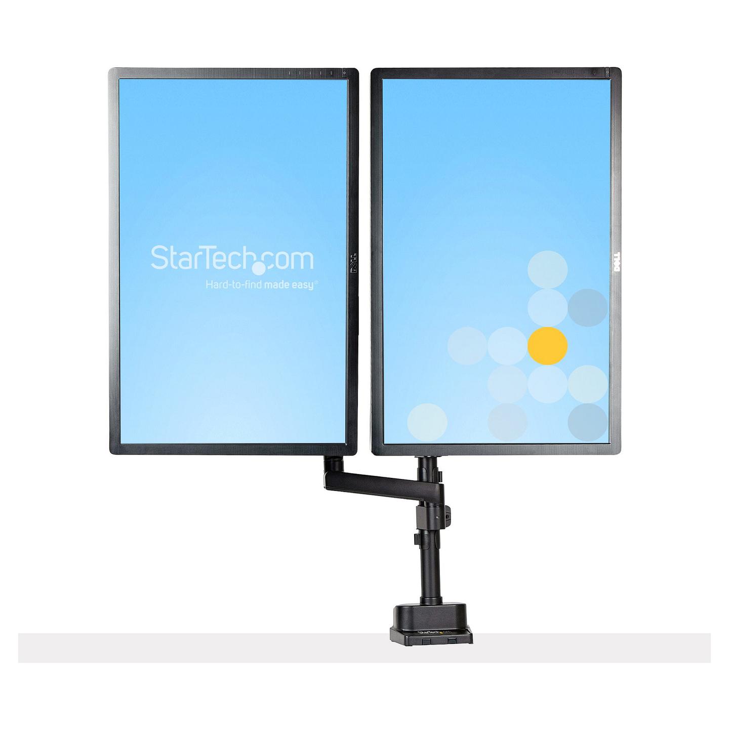 Mbajtëse për Monitor StarTech.com ARMDUALPIVOT, 2 Monitorë, deri 32", 16kg, VESA 75x75–100x100mm, Rregullim Lartësie, Pivot, Tilt - Black - 7