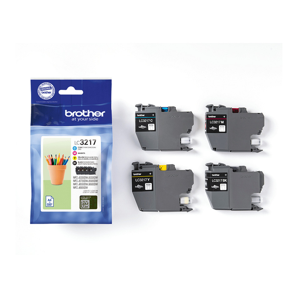 INK Brother LC-3217VALDR Value Pack / kapacitet standard – Set me 4 ngjyra (Zezë/ Blu/ Rozë/ Verdhë) - 2