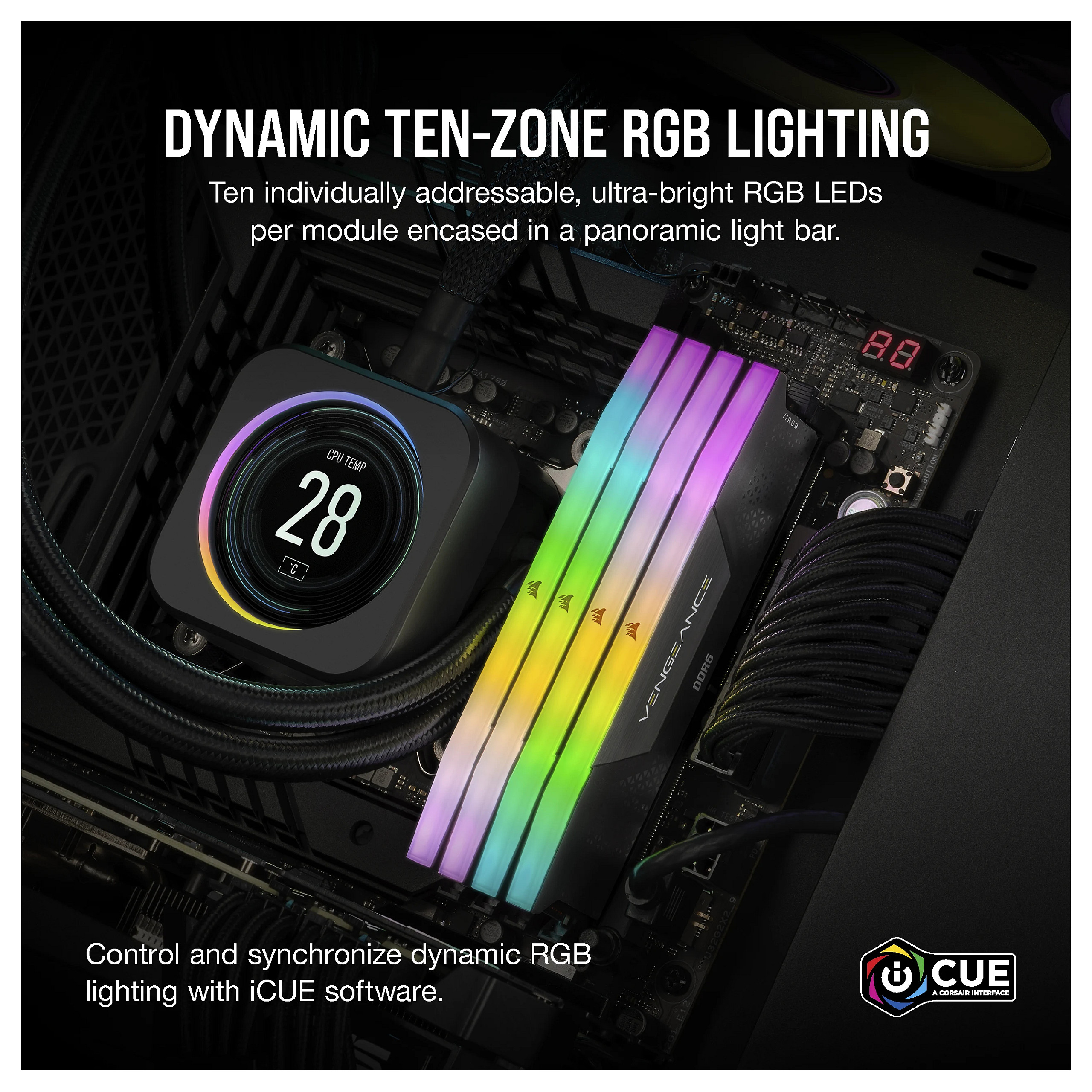 RAM Memorie DDR5 Corsair VENGEANCE RGB / 32 GB / 6000 / (2x16GB) - 8