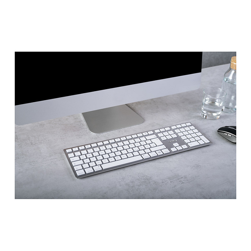 Tastierë CHERRY KW 9100 SLIM FOR MAC / USB + Bluetooth / QWERTZ / argjend - 2