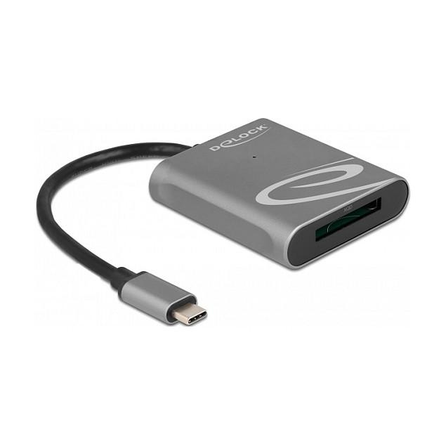 Lexues Kartelash DeLOCK 91741 , XQD 2.0 , USB-C Mashkull , USB 3.2 Gen 1 , 5Gbps , 13cm - Gri