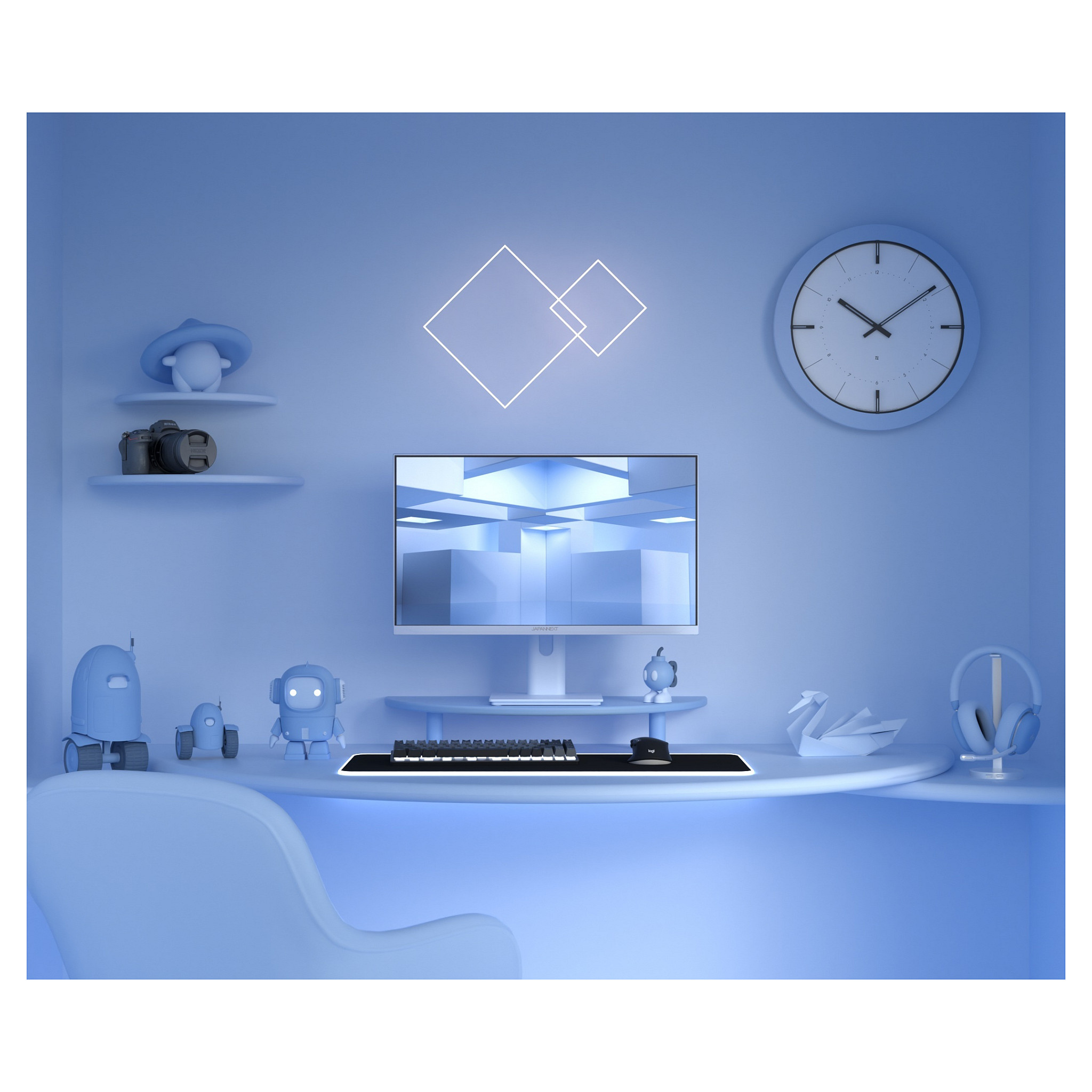 Monitor Gaming JapanNext / 23.8"/ Full HD IPS LCD / 120Hz / 0.5ms / HDMI+VGA - Blu - 8