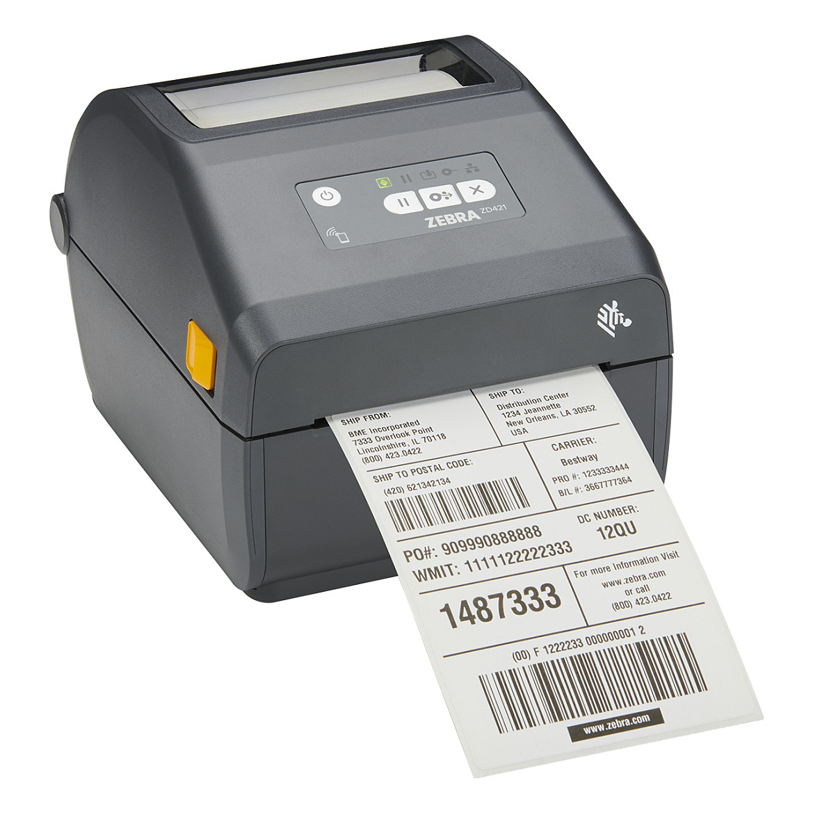 Printer Lablel Zebra ZD421 / Për Etiketa / 300 DPI / 104mm / 102 mm/sec / USB + LAN - Zezë - 1