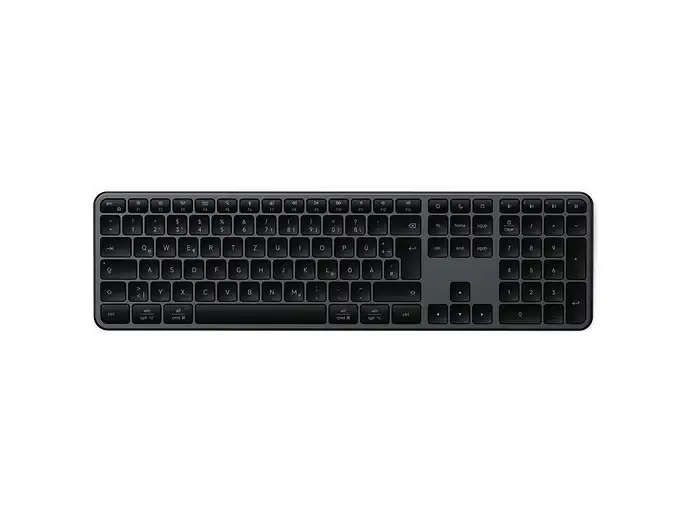 Tastierë Pa kabllo Satechi Slim EX3 / Full-Size / 108 Taste / Scissor Switch / Bluetooth / 2.4 GHz / USB-C / Gjerman - Zezë - 2