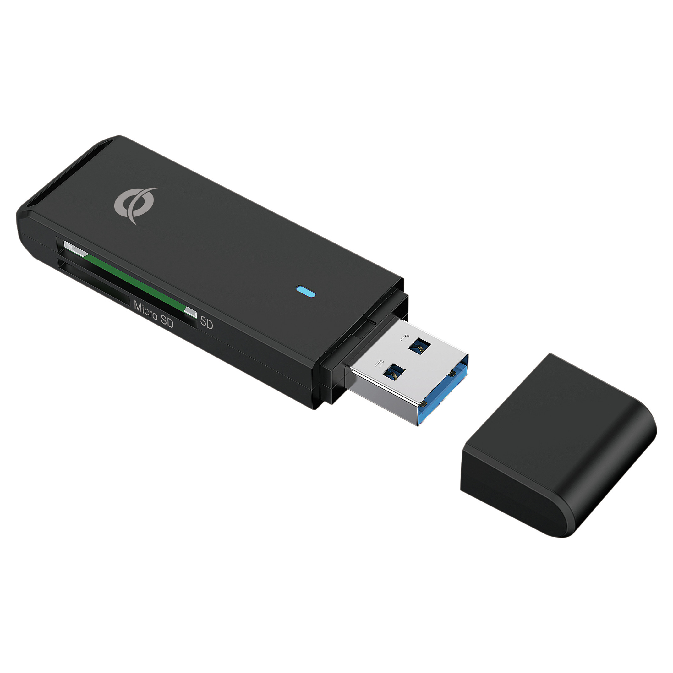 Adapter për Kartë memorie Conceptronic Card Reader  USB-A 3.2 to TF / MicroSD 3.0 – Zezë - 1