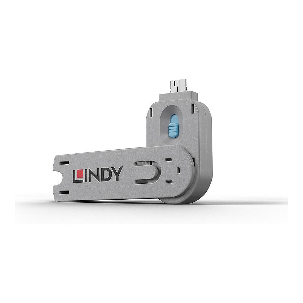 Bllokues portash Lindy 40622, USB-A - Blu