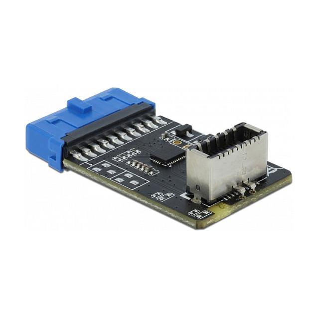 Adapter USB DeLOCK 41981 / USB 5 Gbps / 19-Pin Pin Header Femër në USB Type-E Key A 20-Pin Femër / Etron EJ179V