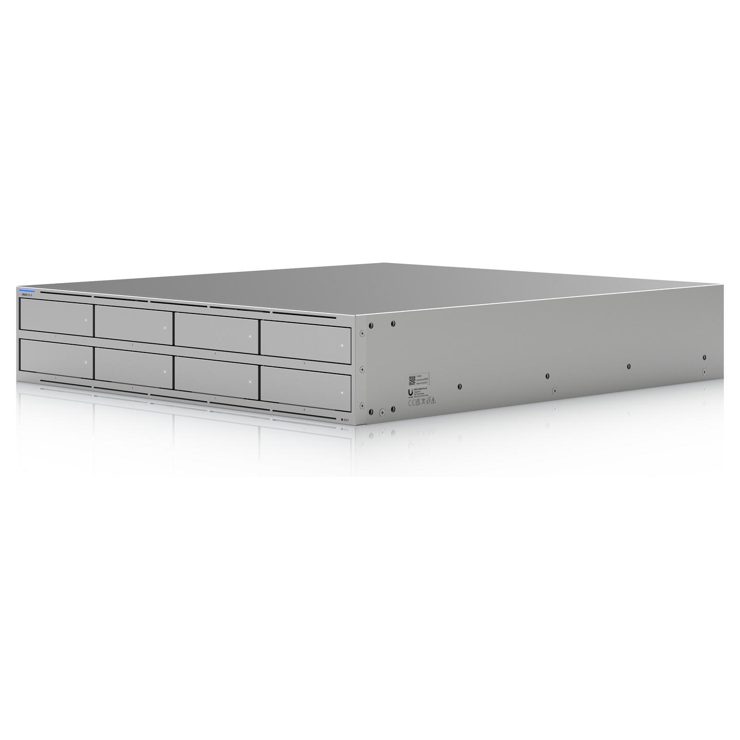 NAS Ubiquiti UniFi UNAS Pro 8, 8 Bay, 16GB RAM, 2 × 10G SFP+, 10GbE RJ45, 2U Rackmount - Gri - 4