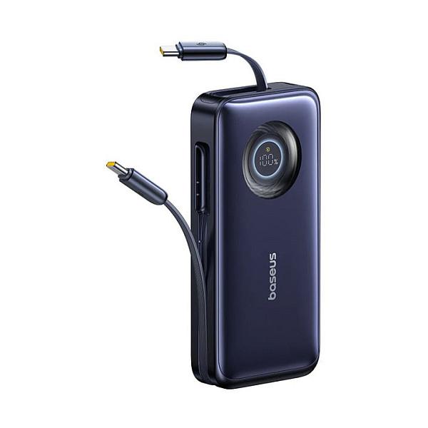 Powerbank Baseus EnerCore CR11, 20000mAh, 100W, 2× USB-C, Kabllo USB-C të Integruara, Ekran LED - Zezë